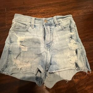 Hollister Light Blue Ripped Jean Shorts